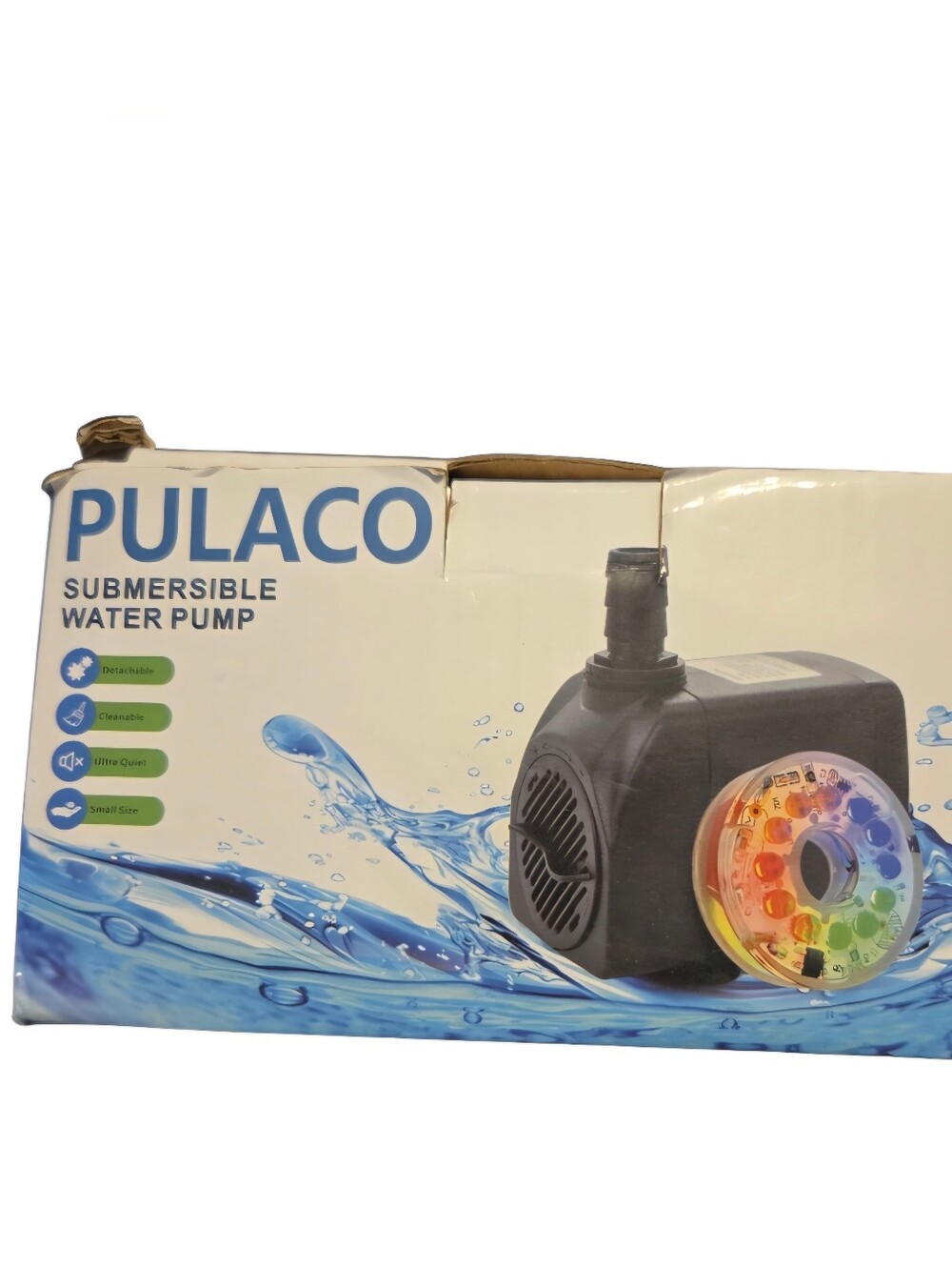 PULACO PL-500 LED Submersible Water Pump Aquarium  Fish Tank Fountain Open Box